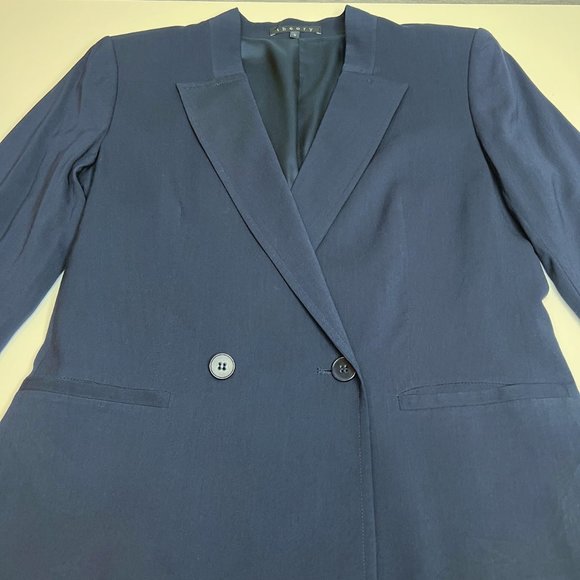 Theory 'Bastian Malaya' Navy Double Breasted Blazer draped - 6 - Picture 10 of 11